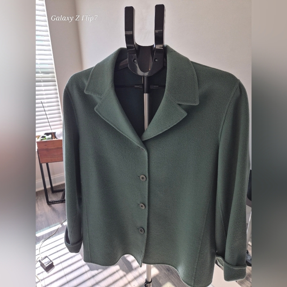 Talbots Jackets & Blazers - Talbots Petites 100% Wool Coat - Sage Green - Size 16P - Vintage
